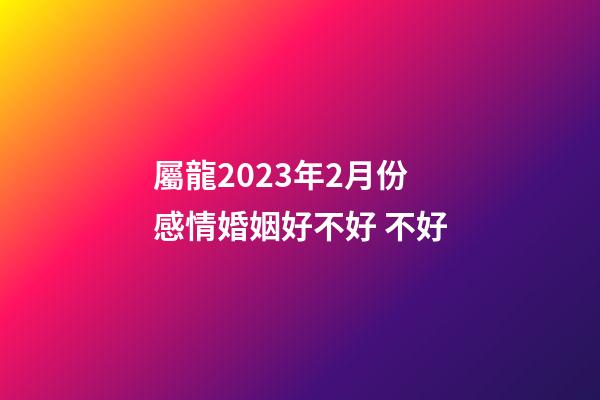 屬龍2023年2月份感情婚姻好不好 不好